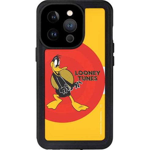 Looney Tunes Daffy Duck Yellow Stripes iPhone 15 Pro Waterproof Case